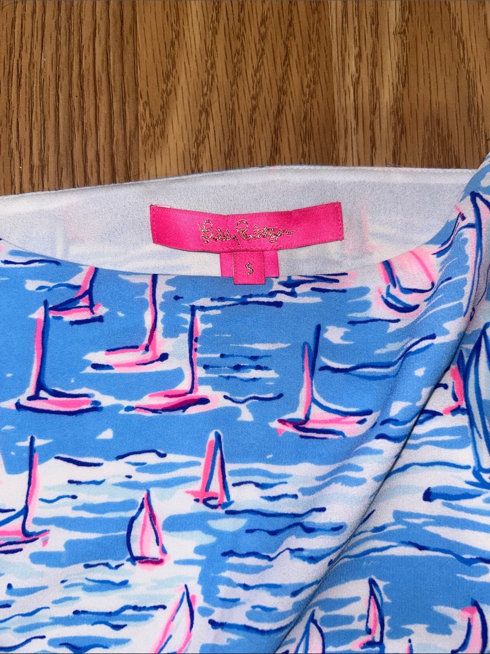 Lilly Pulitzer Blue & Pink Sailboat Tie-Side Tank - Picture 3 of 5